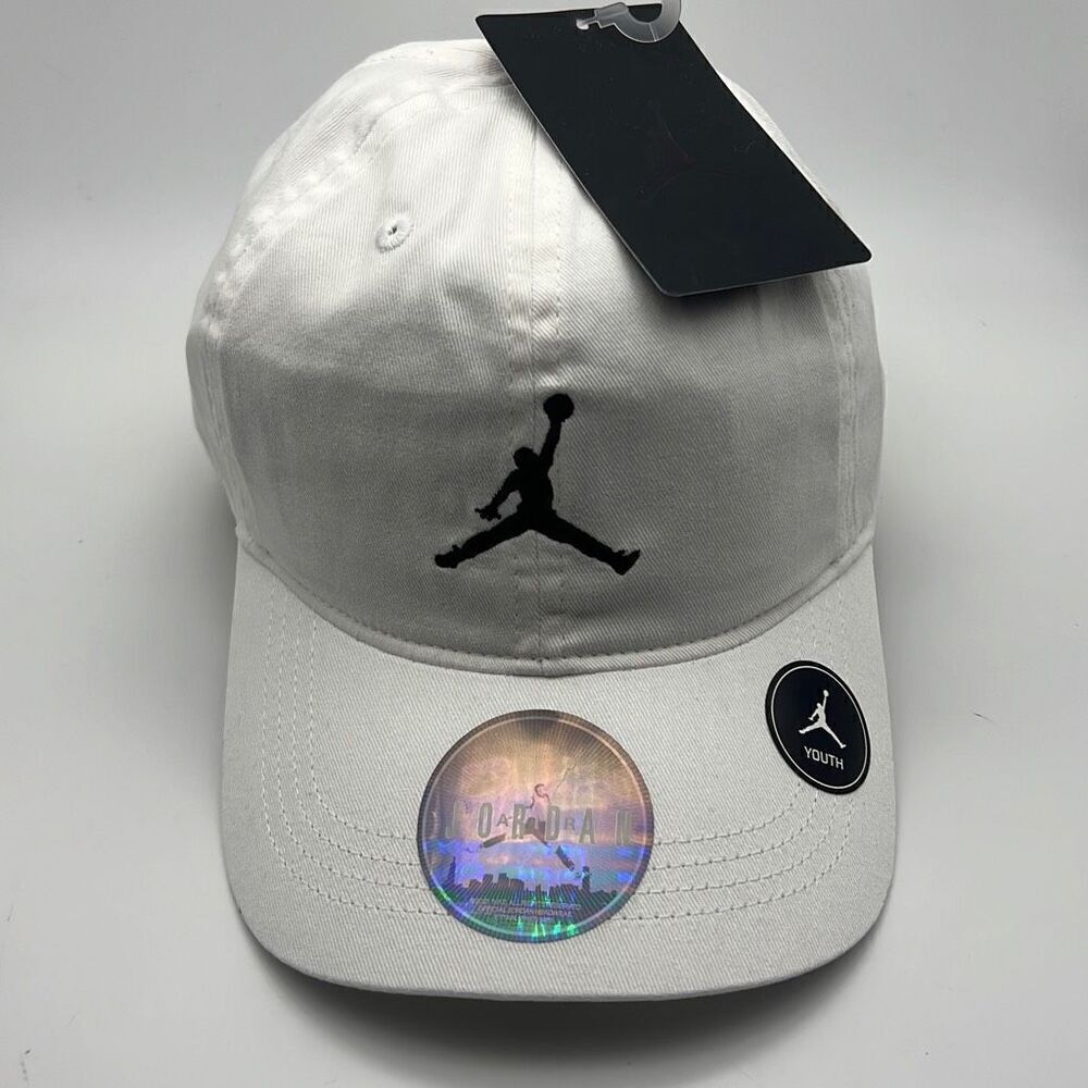 Nike Air Jordan Boys Jumpman Snapback Strapback Adjustable Cap Hat White NWT‎